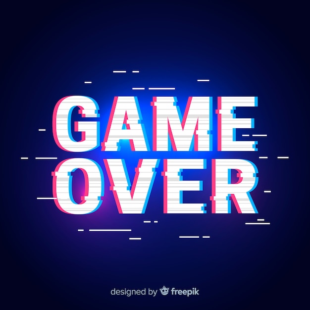 Free vector glitch game over background