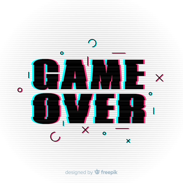 Free vector glitch game over background