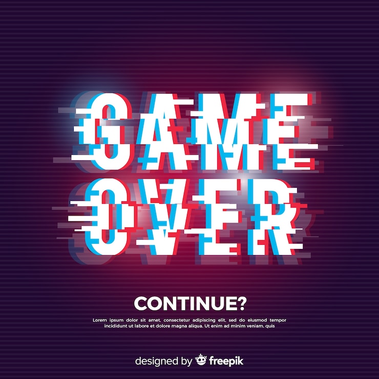 Free Vector glitch game over background