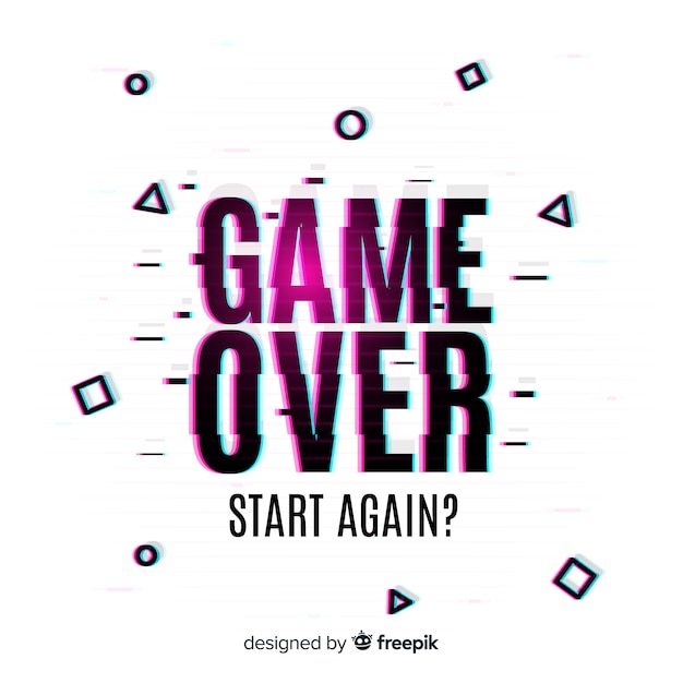 Free vector glitch game over background