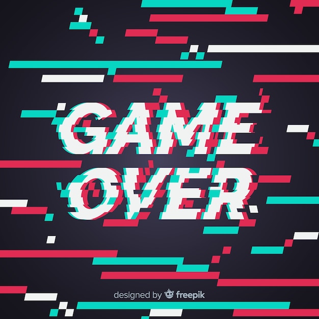 Free vector glitch game over background