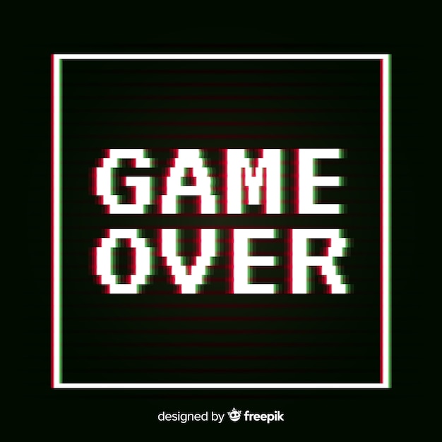 Free vector glitch game over background