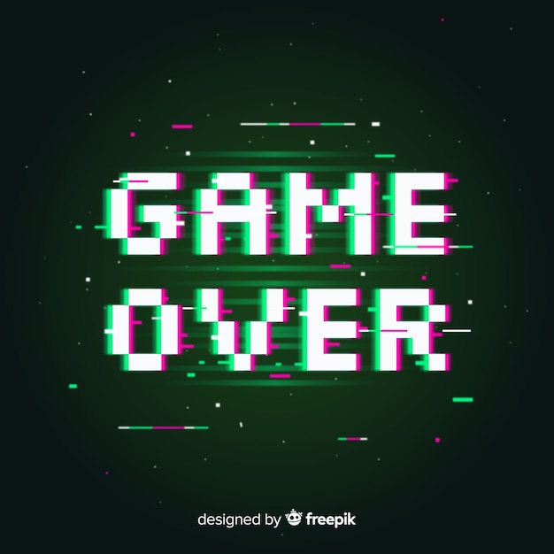 Free vector glitch game over background