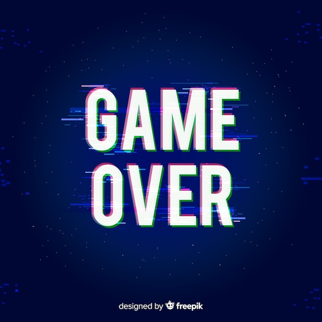 Free vector glitch game over background