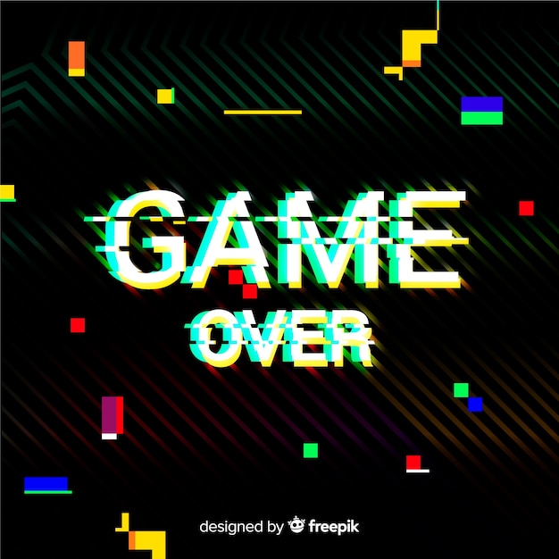 Free vector glitch game over background