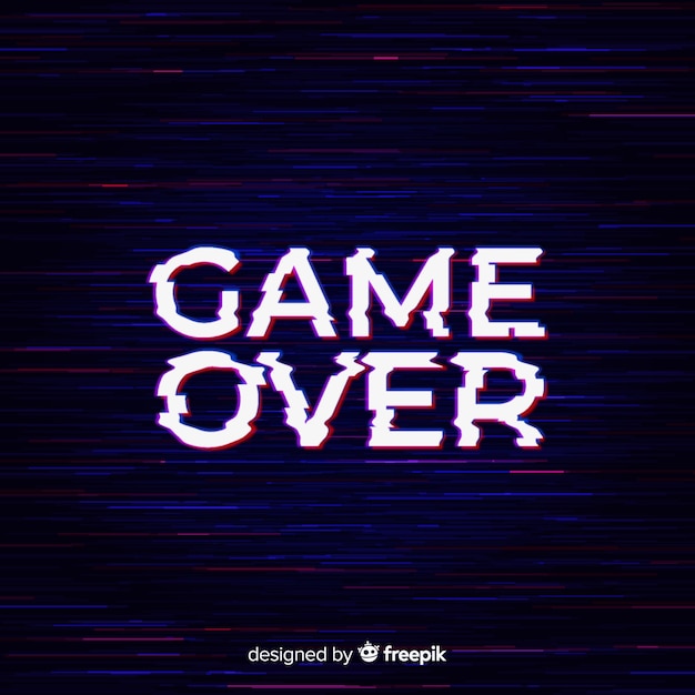 Free vector glitch game over background