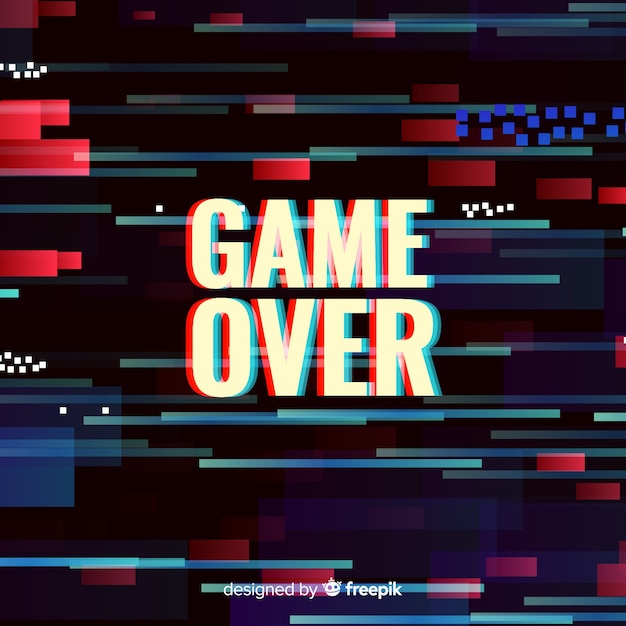 Free vector glitch game over background