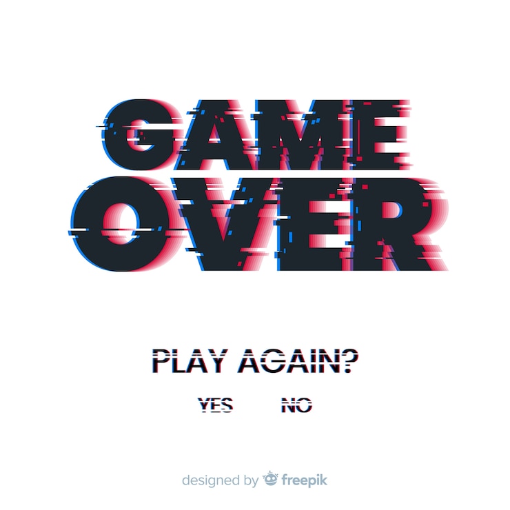 Free Vector glitch game over background