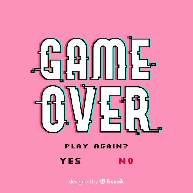 Free vector glitch game over background