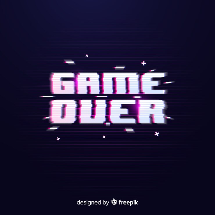 Free Vector glitch game over background
