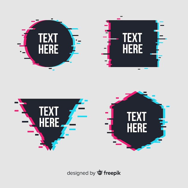 Free vector glitch geometric shape banners