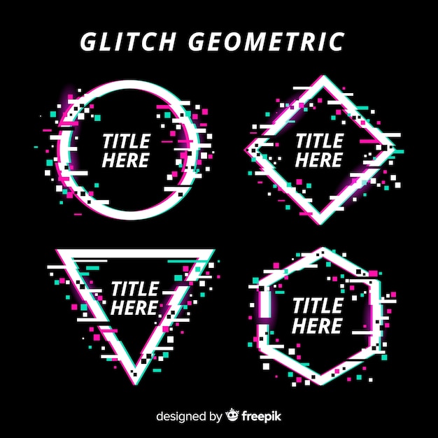 Glitch geometric shape collection