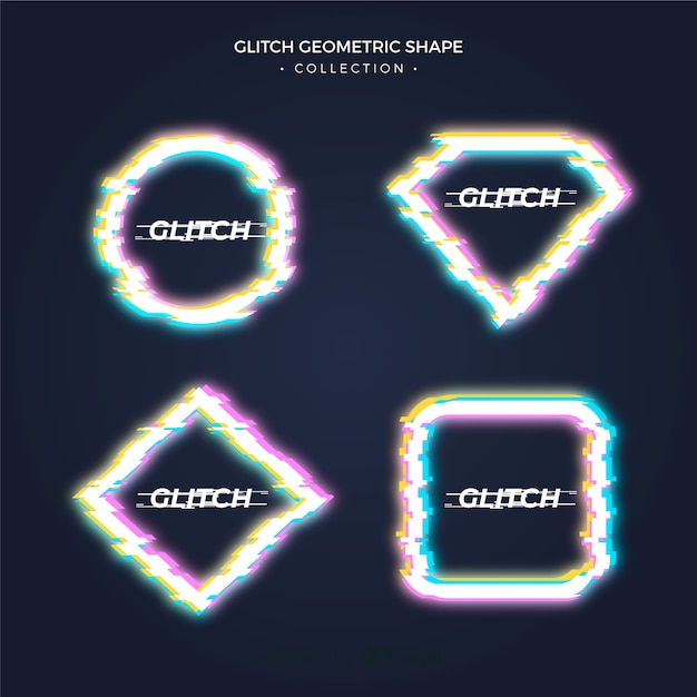 Glitch geometric shape collection