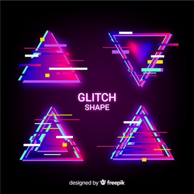 Коллекция геометрических фигур Glitch