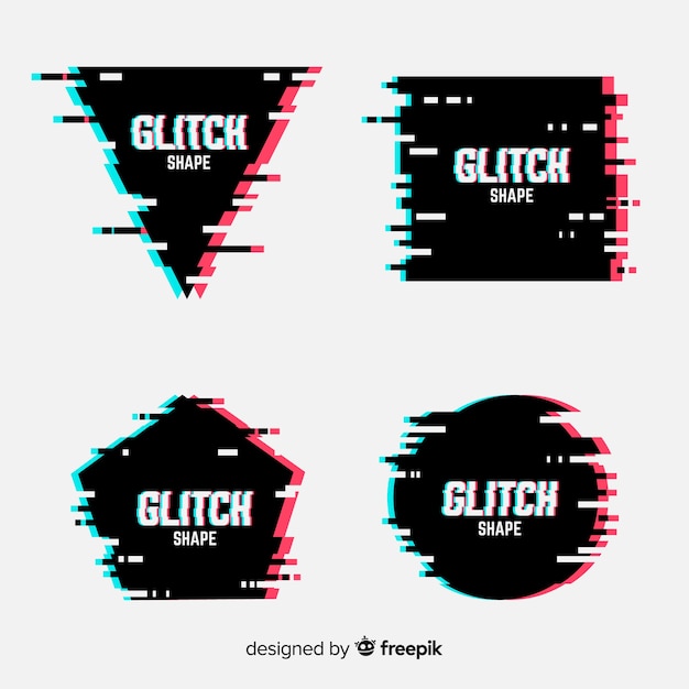 Коллекция геометрических фигур glitch
