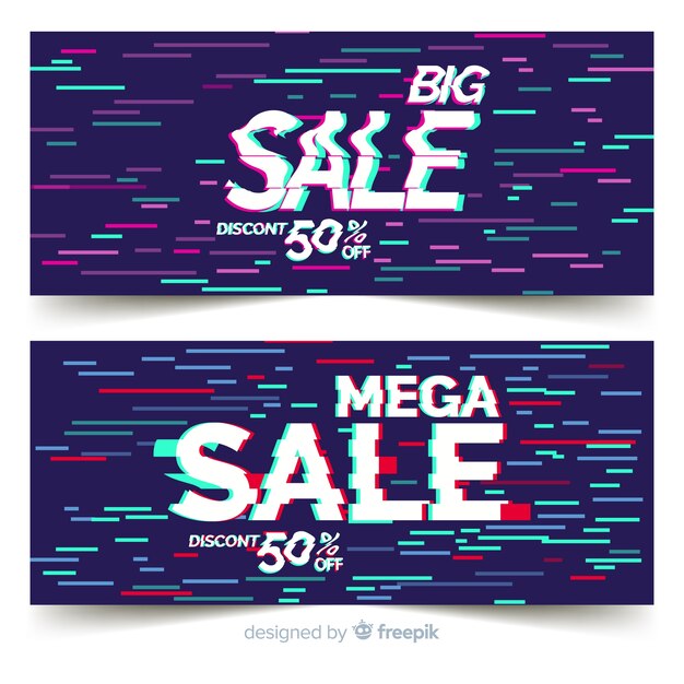 Glitch sale banners