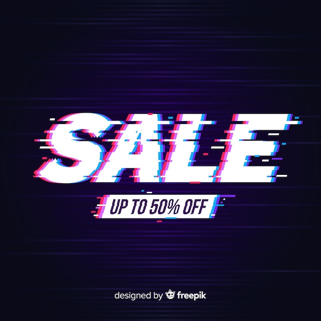 Free vector glitch sale banners