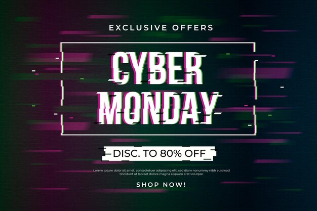 Free vector glitched cyber monday effect sales