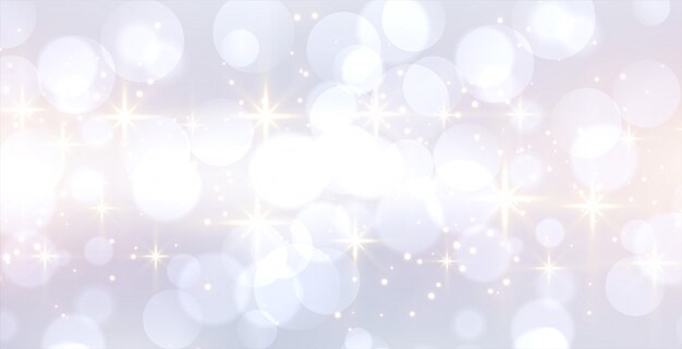 Free Vector glitetring white bokeh banner with text space