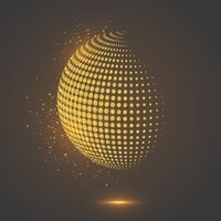 Free vector glitter abstract globe dotted sphere.