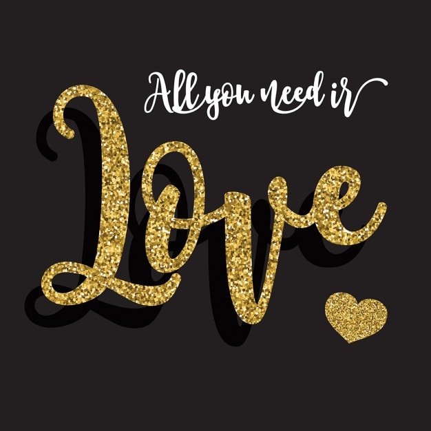 Vettore gratuito valentines background giornata con glitter oro tipografia