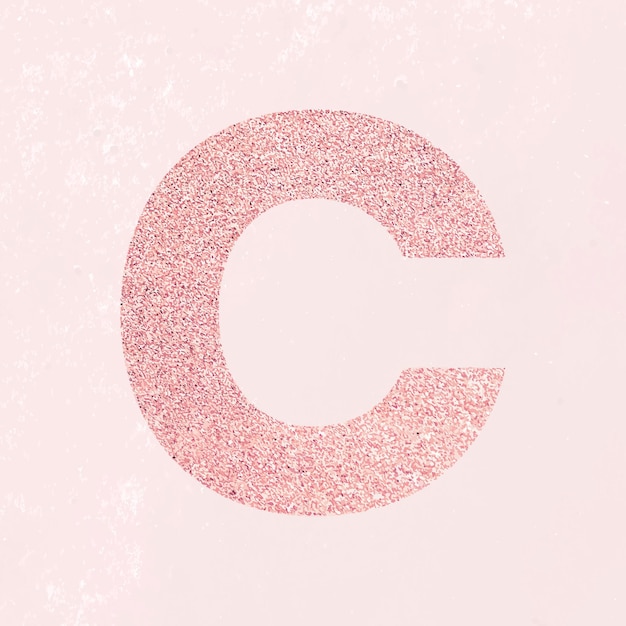 Free vector glitter capital letter c sticker vector