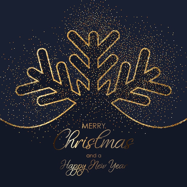 Free vector glitter christmas snowflake background