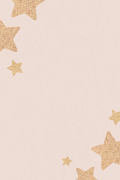 Glitter gold star frame design vector