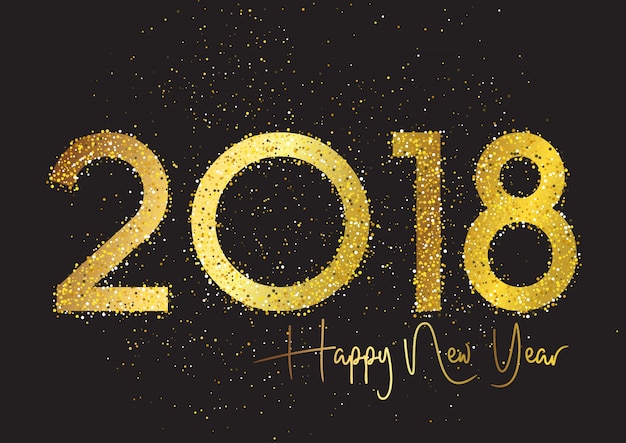 Free vector glitter happy new year background