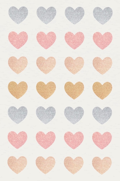 Glitter heart sticker set