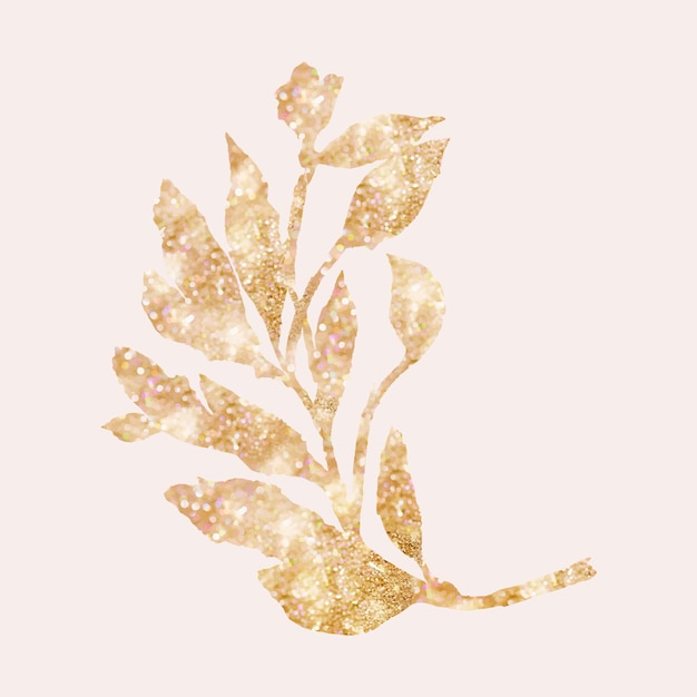 Free vector glitter leaf gold design element