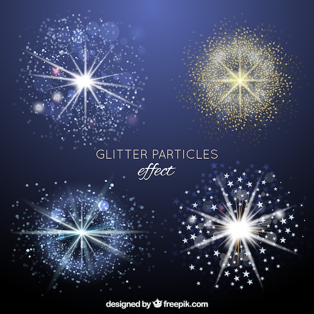 Vettore gratuito collezione di particelle glitterate