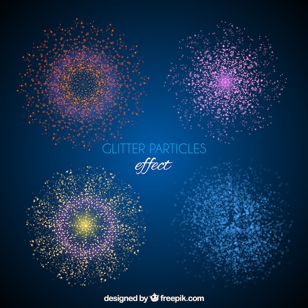 Free vector glitter particles effects