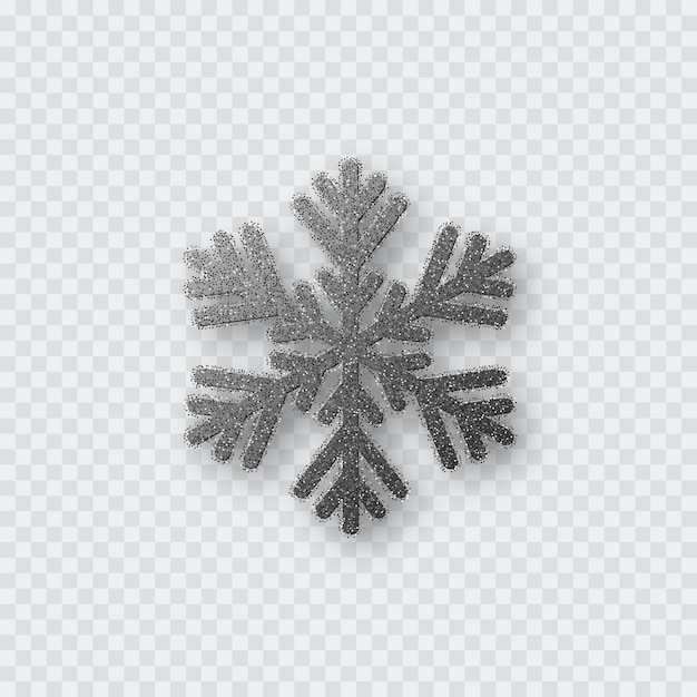 Free vector glitter silver snowflake.