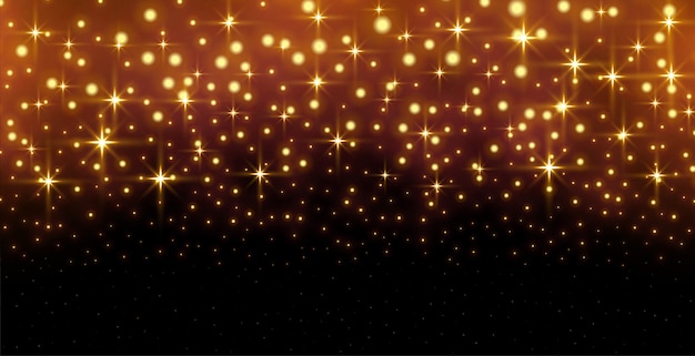 Glitter sparkles golen background with light effect