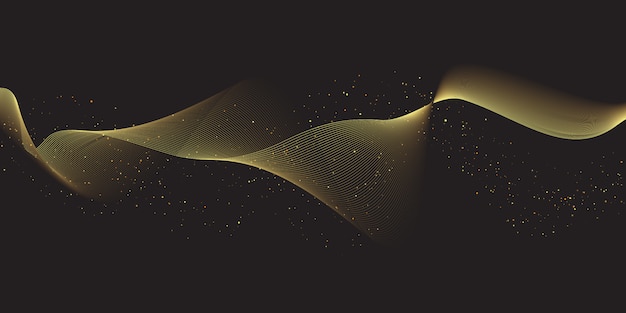 Free vector glittering flowing gold lines