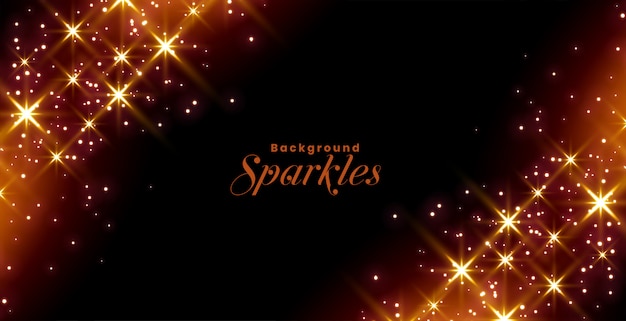 Scintille scintillanti e stelle celebrazione banner design