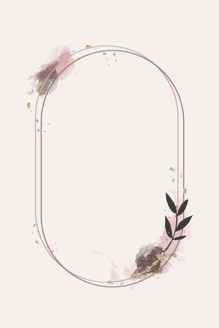 Free Vector glittery floral oval frame