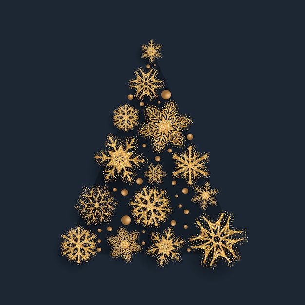 Glittery snowflake christmas tree