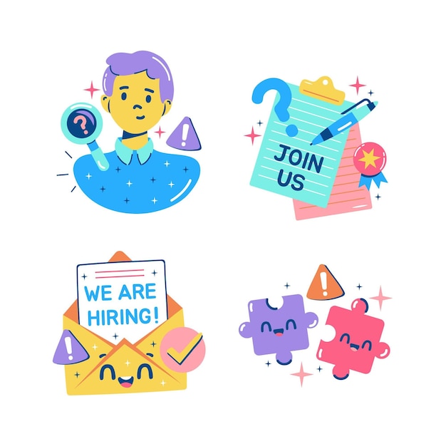 Glitzy hiring stickers collection