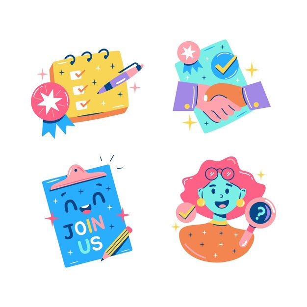 Glitzy hiring stickers collection