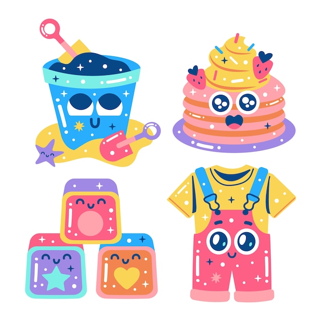 Glitzy kids stickers collection