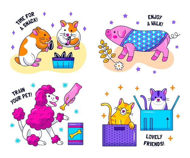 Glitzy pet stickers set