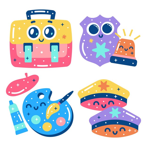 glizty jobs stickers set
