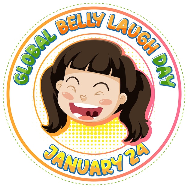 Free vector global belly laugh day banner design