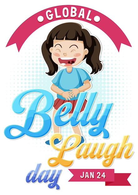 Free vector global belly laugh day banner design