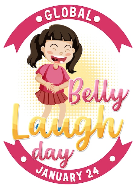 Free vector global belly laugh day banner design