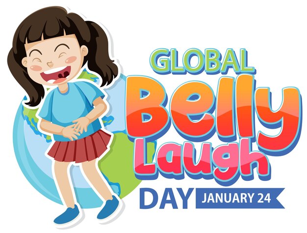 Free vector global belly laugh day banner design