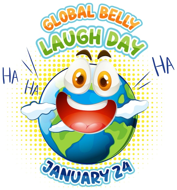 Free vector global belly laugh day banner design