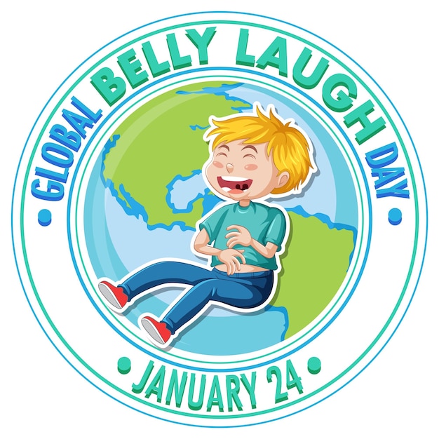 Free vector global belly laugh day logo banner